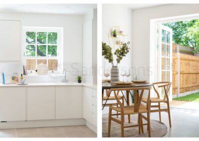 Professionally staged home by Beau Property Home Staging. Show home kitchen/dining area