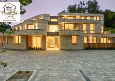 Exterior shot of house with Gold award badge