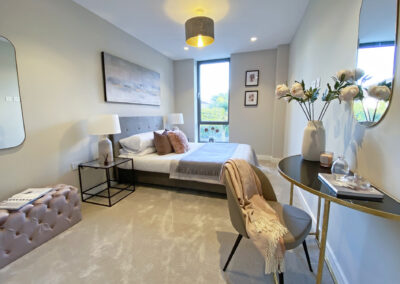 Professionally staged home by Beau Property Home Staging. Show home bedroom